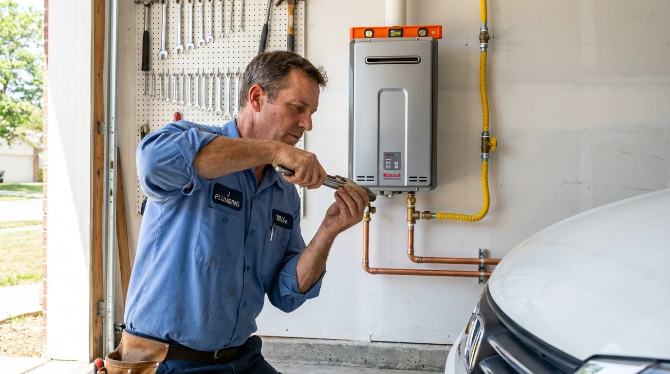 Tankless water heater installation by a Johns Plumbing LLC plumber in Wimauma